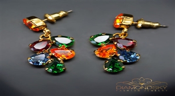 Auskari "Amber II" ar Swarovski™ kristāliem