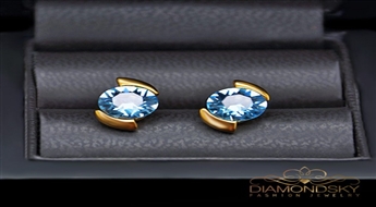 Auskari "Piena Ceļš (Aquamarine Blue)" ar Swarovski™ kristāliem