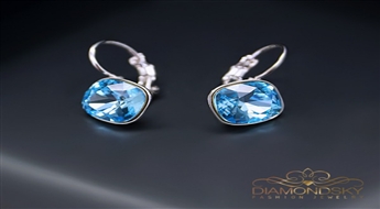 Auskari "Apžilbinošs Spīdums IV (Aquamarine Blue)" ar Swarovski™ kristāliem