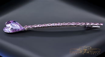 Matu sprādze "Anšante (Fuchsia)" ar Swarovski™ kristāliem