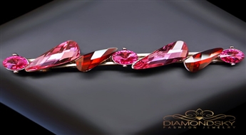 Matu sprādze "Zvaigžņu Lauskas (Fuchsia)" ar Swarovski™ kristāliem