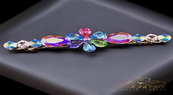 Matu sprādze "Kristāla Zieds V" ar Swarovski™ kristāliem