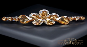 Matu sprādze "Rudens Sirds III" ar Swarovski™ kristāliem