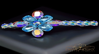 Matu sprādze "Kristāla Zieds" ar Swarovski™ kristāliem