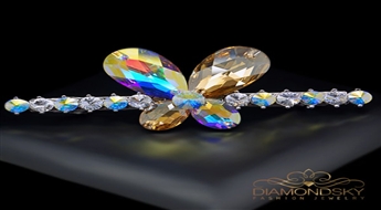 Matu sprādze "Pasaku Naktstauriņš II" ar Swarovski™ kristāliem