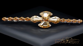 Matu sprādze "Saules Zieds II" ar Swarovski™ kristāliem