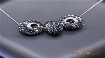 Kulons "BeCharmed Pavé II (Jet Hematite)" ar Swarovski™ kristāliem