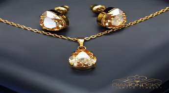 Komplekts "Venēra II (Golden Shadow)" ar Swarovski™ kristāliem