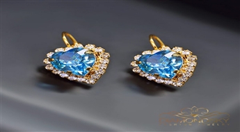 Auskari "Okeāna Sirds" ar Swarovski™ kristāliem