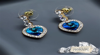 Auskari "Pīķa Dāma" ar Swarovski™ kristāliem