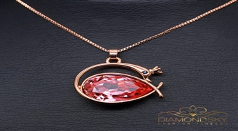 Kulons "Princese – Gulbis V (Light Siam)" ar Swarovski™ kristāliem