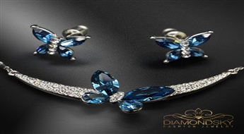 Komplekts "Safīra Taurenis" ar Swarovski™ kristāliem