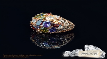 Gredzens "Vasaras Diena" ar Swarovski™ kristāliem