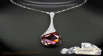 Kulons "Rasas Piliens (Fuchsia)" ar Swarovski™ kristāliem