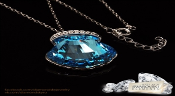 Kulons "Kristalina II (Aquamarine Blue)" ar Swarovski™ kristāliem