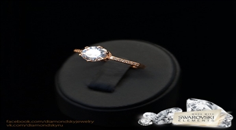 Gredzens "Klasika III" ar Swarovski™ kristāliem