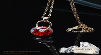 Kulons "Atslēdziņa (Siam)" ar Swarovski™ kristāliem