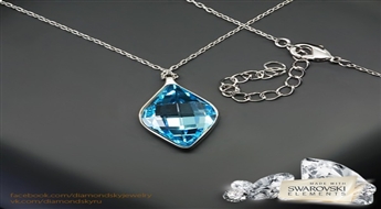 Kulons "Kristāla Rombs (Aquamarine Blue)" ar Swarovski™ kristāliem