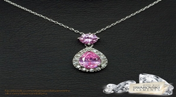 Kulons "Kristāla Piliens (Light Rose)" ar Swarovski™ kristāliem