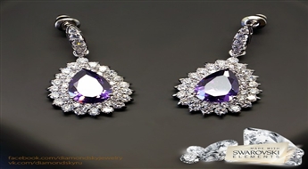 Auskari "Sniegbaltīte (Fuchsia)" ar Swarovski™ kristāliem