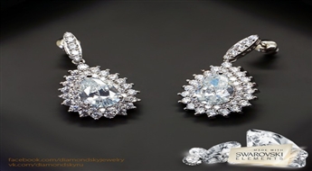 Auskari "Sniegbaltīte" ar Swarovski™ kristāliem