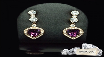 Auskari "Purpura Sirsniņas" ar Swarovski™ kristāliem