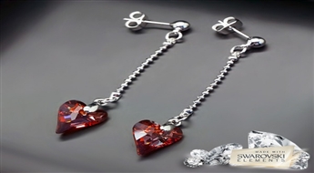 Auskari "Anšante (Ruby)" ar Swarovski™ kristāliem