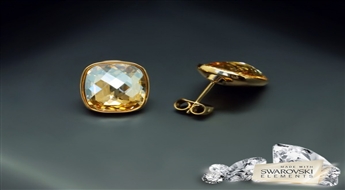 Auskari "Luksors II (Golden Shadow)" ar Swarovski™ kristāliem