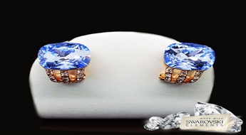 Auskari "Rozetta (Sapphire)" ar Swarovski™ kristāliem