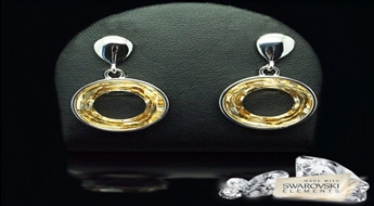Auskari "Zvaigžņu Vārti (Golden Shadow)" ar Swarovski™ kristāliem