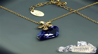 Kulons "Robeža (Capri Blue)" ar Swarovski™ kristāliem