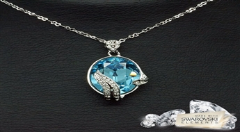 Kulons "Kristāla Motīvs (Aquamarine Blue)" ar Swarovski™ kristāliem