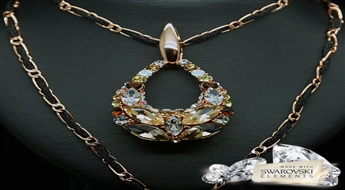 Kulons "Mirdzošais Raksts (Golden Shadow)" ar Swarovski™ kristāliem