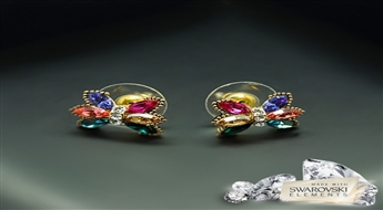 Auskari "Okeānija" ar Swarovski™ kristāliem