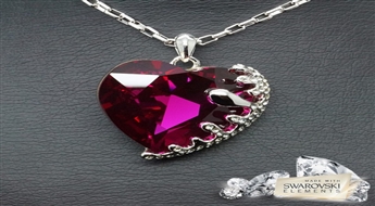 Kulons "Amors (Fuchsia)" ar Swarovski™ kristāliem