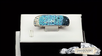 Gredzens "Aniriti (Aquamarine Blue)" ar Swarovski™ kristāliem