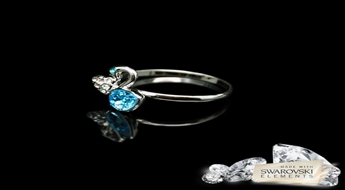 Gredzens "Princese-Gulbis II" ar Swarovski™ kristāliem