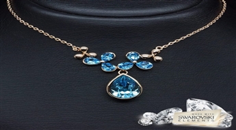 Kulons "Debesu Magija (Aquamarine Blue)" ar Swarovski™ kristāliem