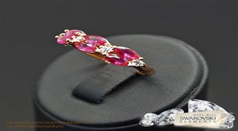 Gredzens "Versaļa (Fuchsia)" ar Swarovski™ kristāliem