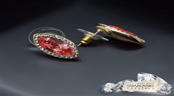 Auskari "Krāsainais Asorti (Light Siam)" ar Swarovski™ kristāliem