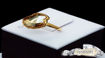 Gredzens "Kristalīna (Golden Shadow)" ar Swarovski™ kristāliem