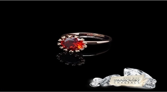 Gredzens "Mērija Džeina (Siam)" ar Swarovski™ kristāliem