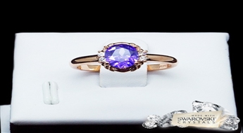 Gredzens "Izsmālcinātība (Fuchsia)" ar Swarovski™ kristāliem