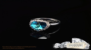 Gredzens "Okeāna Sirds II" ar Swarovski™ kristāliem