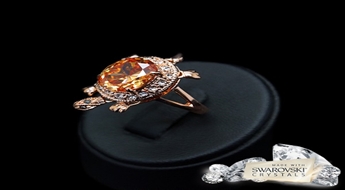 Gredzens "Medus Bruņurupucis" ar Swarovski™ kristāliem