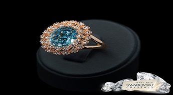Gredzens "Lorenza II (Aquamarine Blue)" ar Swarovski™ kristāliem