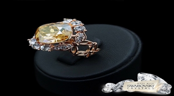 Gredzens "Ekselens (Golden Shadow)" ar Swarovski™ kristāliem
