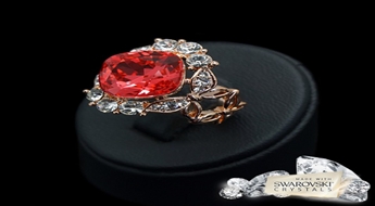 Gredzens "Ekselens (Siam)" ar Swarovski™ kristāliem