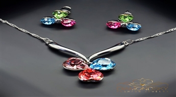 Komplekts "Varavīksnes Zieds" ar Swarovski™ kristāliem