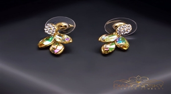 Auskari "Stīga (Luminous Green)" ar Swarovski™ kristāliem